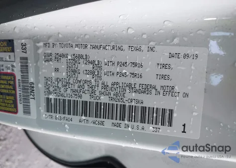 2020 Toyota Tacoma Sr из США, поврежденный, VIN 5TFRX5GN6LX167590